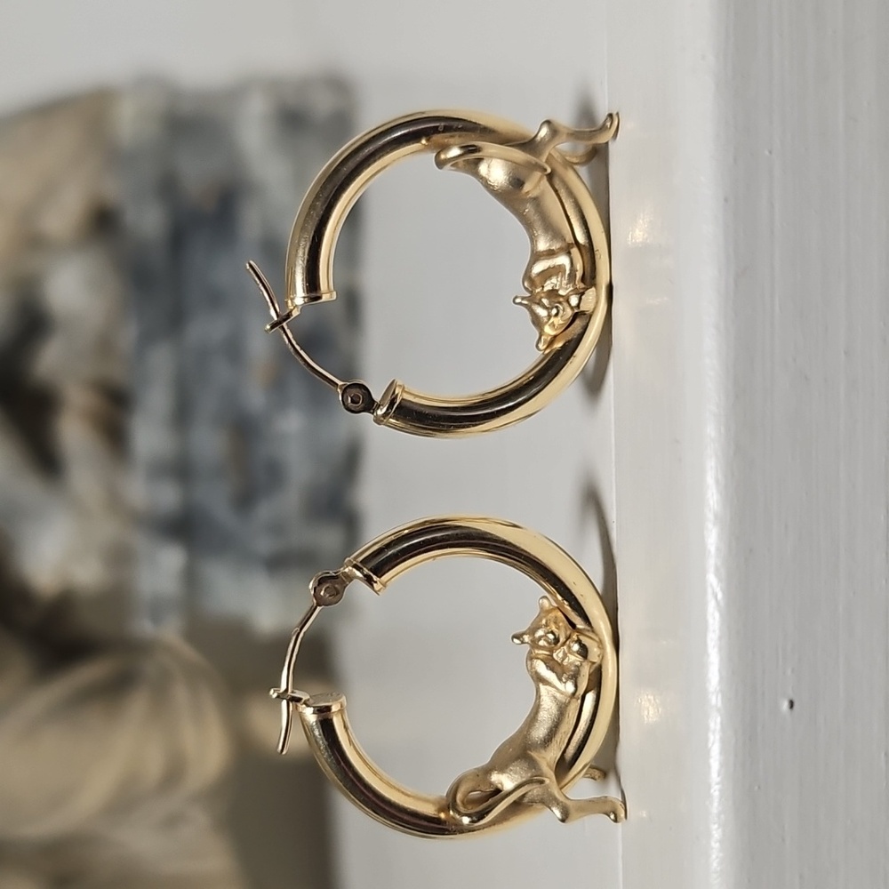 14kg Panther Hoop earrings - Picture 2 of 10